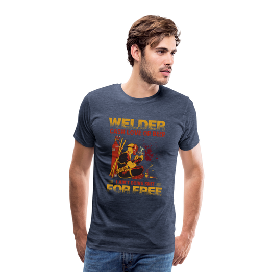Cash Love or Beer Premium T-Shirt - Blau meliert