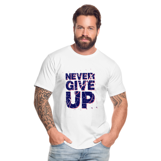 Never Give UP Men’s Premium Organic T-Shirt - Weiß