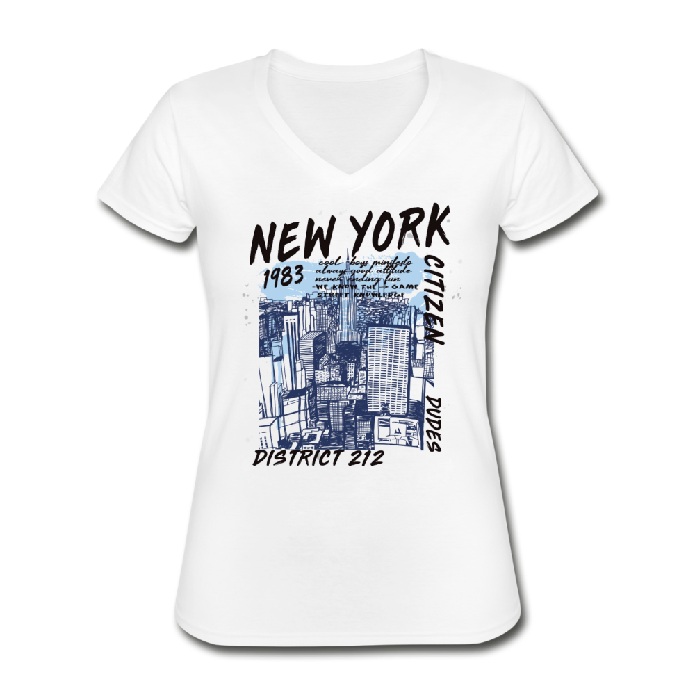 New York Classic Women’s V-Neck T-Shirt - Weiß