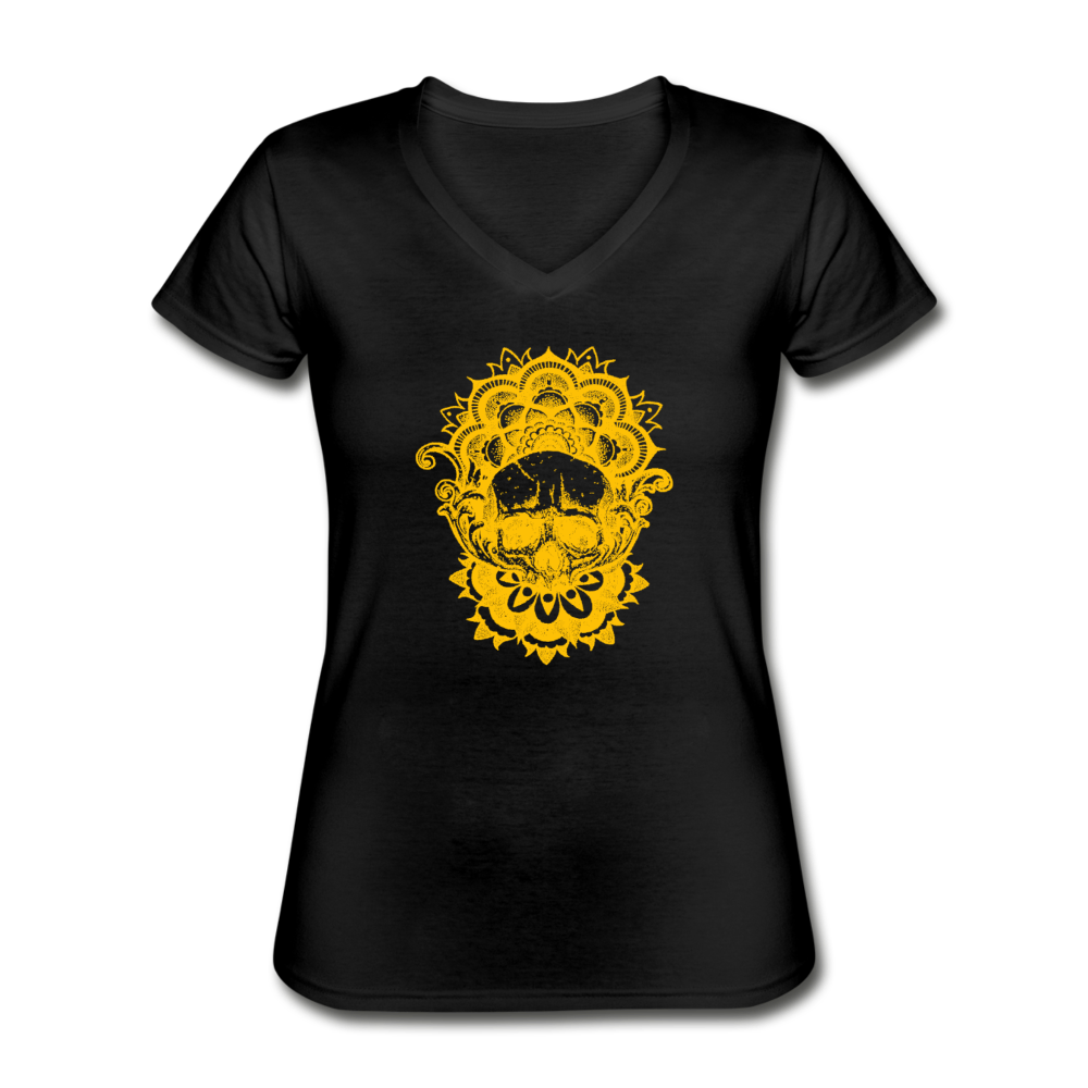 Totenkopf Classic Women’s V-Neck T-Shirt - Schwarz