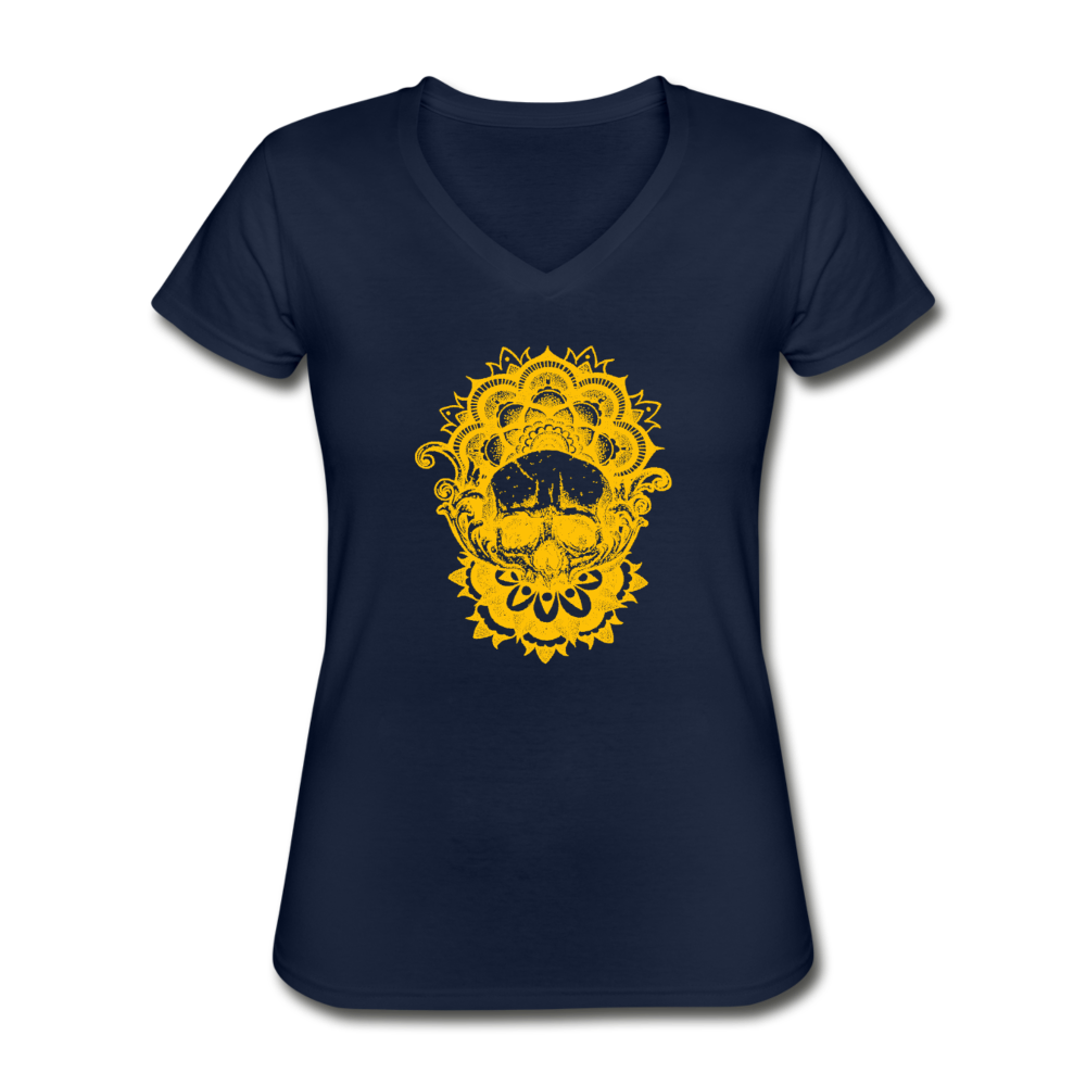 Totenkopf Classic Women’s V-Neck T-Shirt - Navy