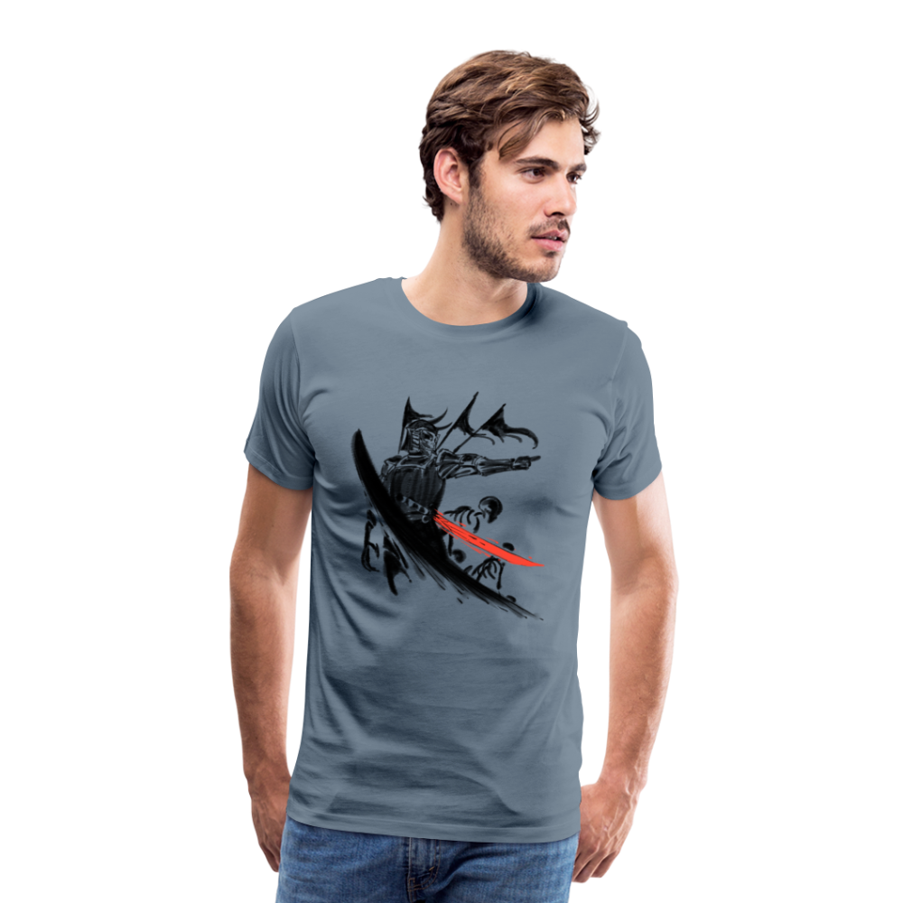 Japanische Samurai Men’s Premium T-Shirt - Blaugrau