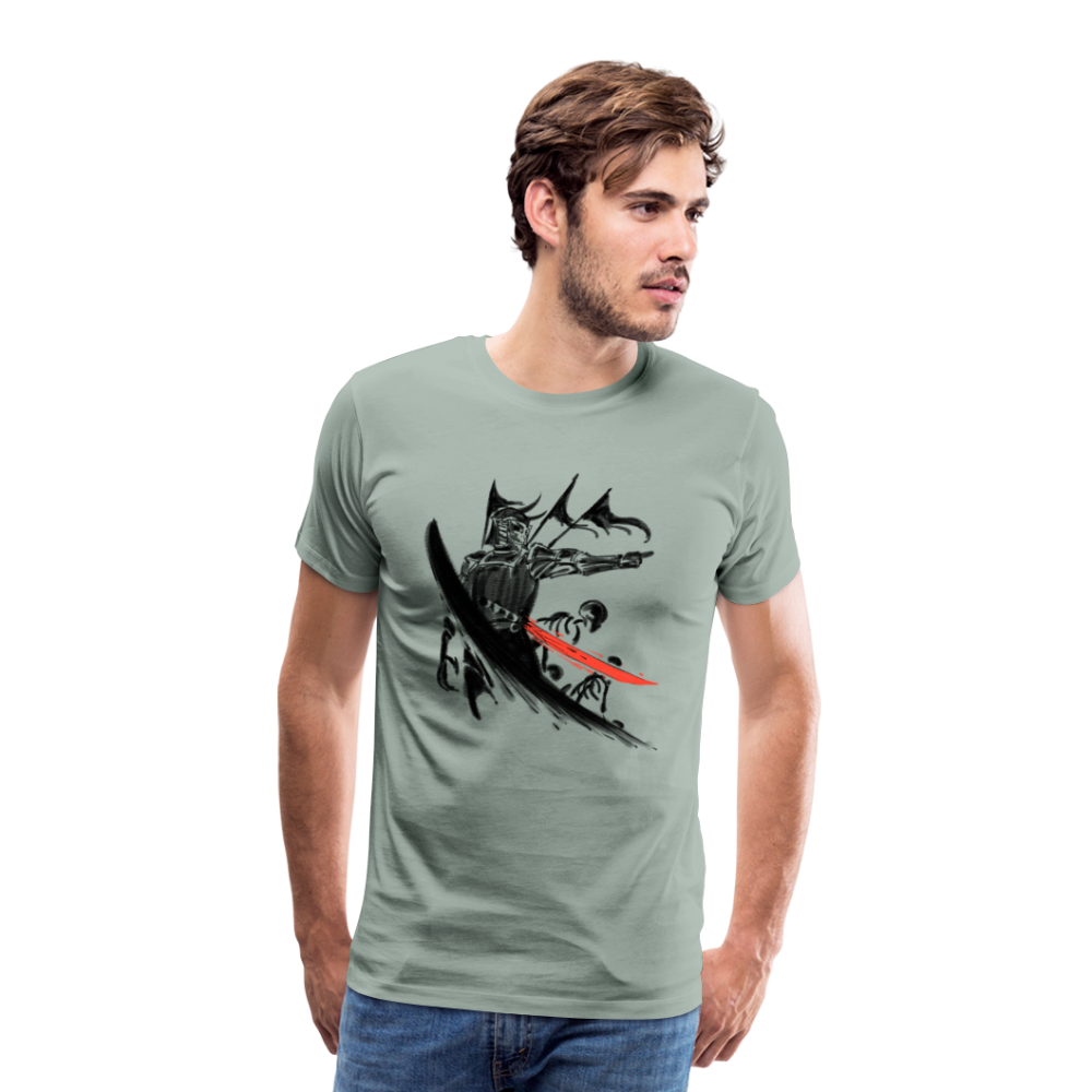 Japanische Samurai Men’s Premium T-Shirt - Graugrün