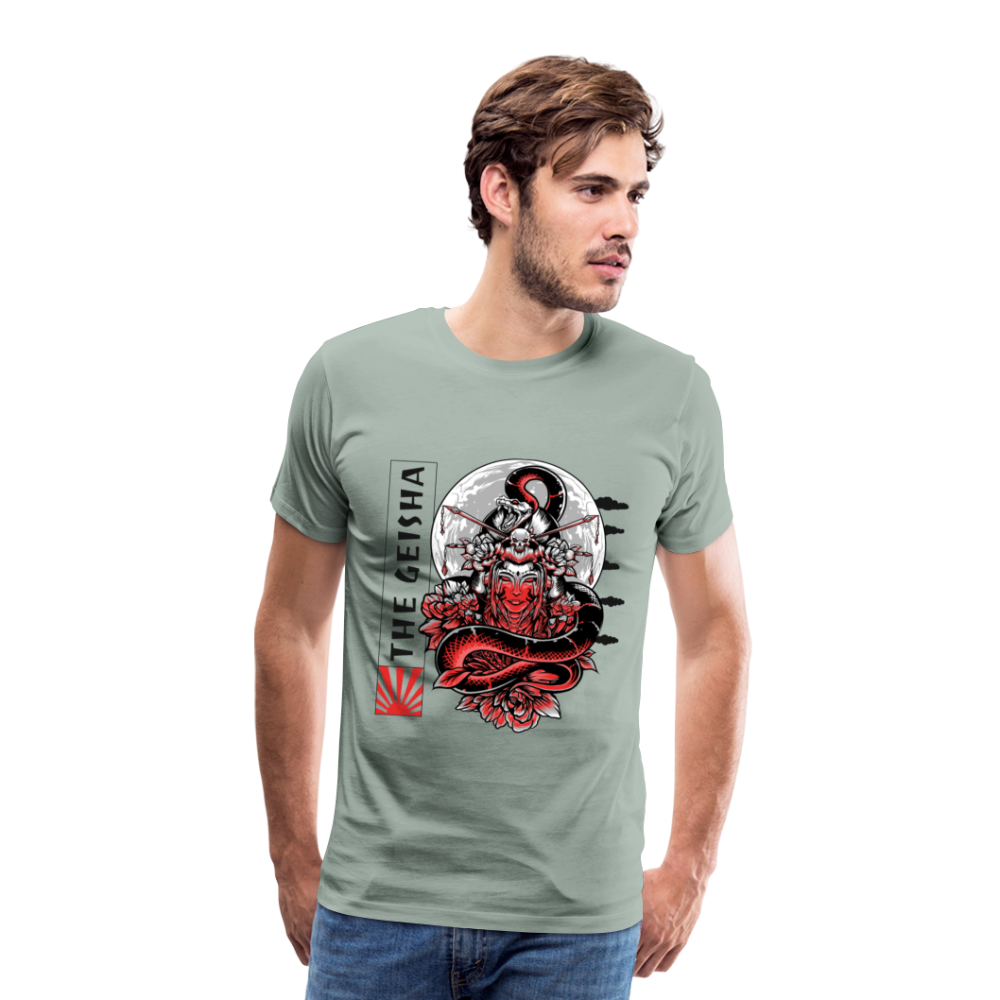The Geisha Men’s Premium T-Shirt - Graugrün