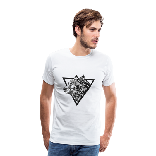 Wolf ornamental tribe tattoo Men’s Premium T-Shirt - Weiß