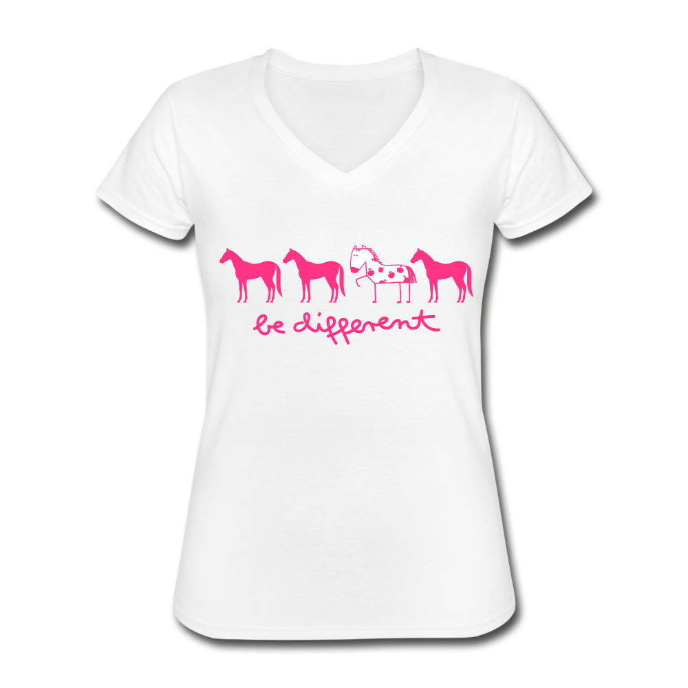 Be different Classic Women’s V-Neck T-Shirt - Weiß