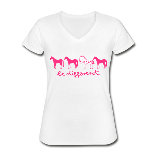 Be different Classic Women’s V-Neck T-Shirt - Weiß