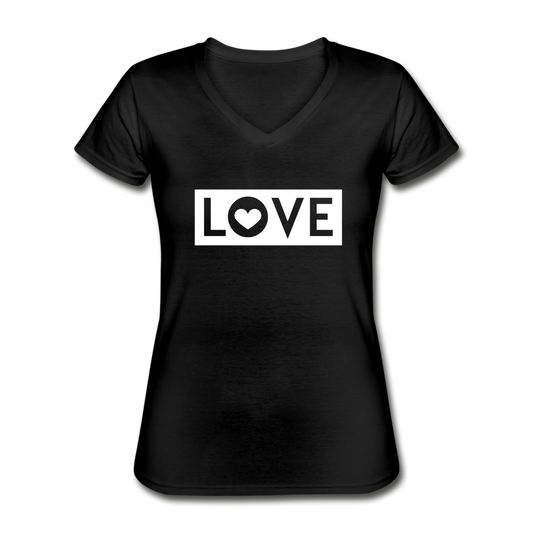 Classic Women’s V-Neck T-Shirt - Schwarz
