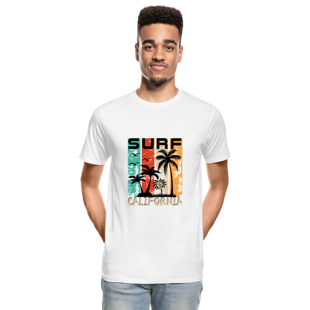 Surf California Men’s Premium Organic T-Shirt - Weiß