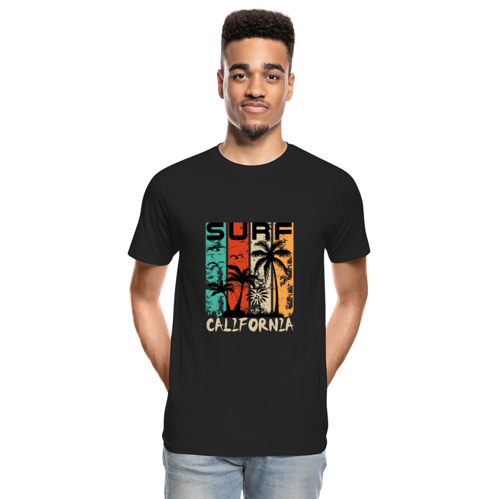 Surf California Men’s Premium Organic T-Shirt - Schwarz
