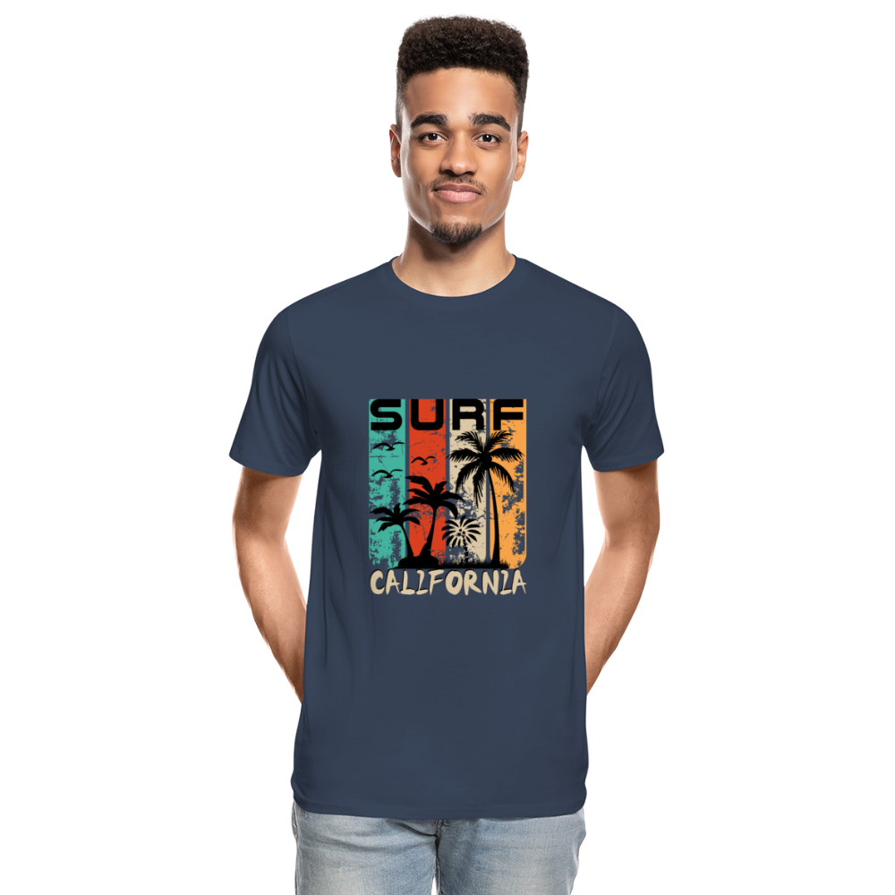 Surf California Men’s Premium Organic T-Shirt - Navy