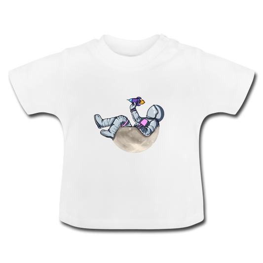 Moon Space ship Astronaut Baby T-Shirt - Weiß