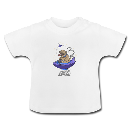 Space Dog Baby T-Shirt - Weiß