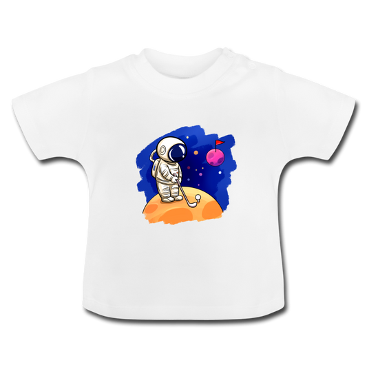 Space Golf Astronaut Baby T-Shirt - Weiß
