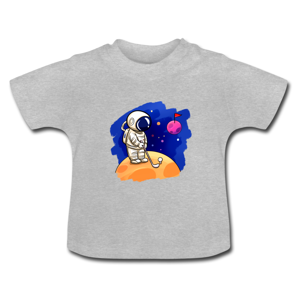 Space Golf Astronaut Baby T-Shirt - Grau meliert
