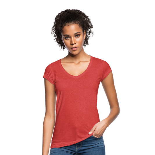 Damen Vintage T-Shirt - Rot meliert