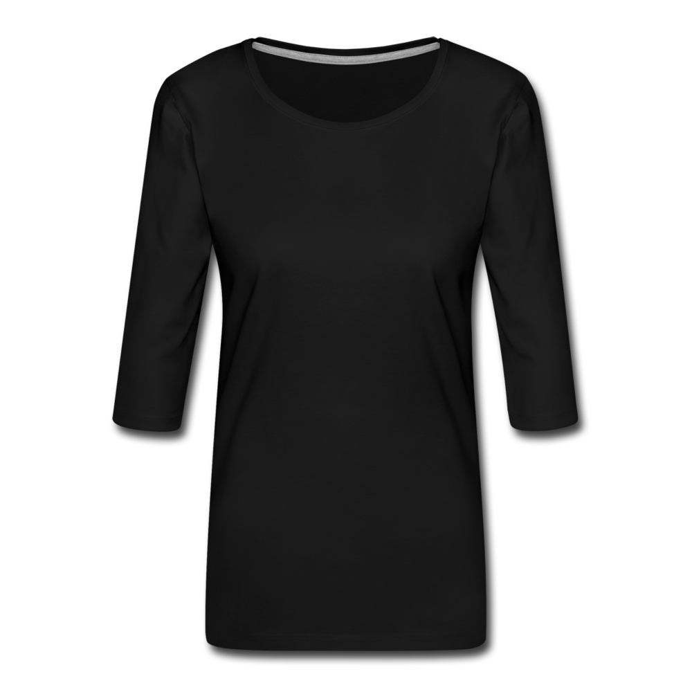 Damen Premium 3/4-Sleeve T-Shirt - Schwarz