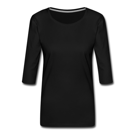 Damen Premium 3/4-Sleeve T-Shirt - Schwarz