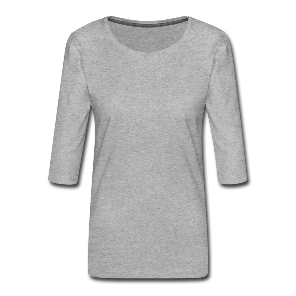 Damen Premium 3/4-Sleeve T-Shirt - Grau meliert