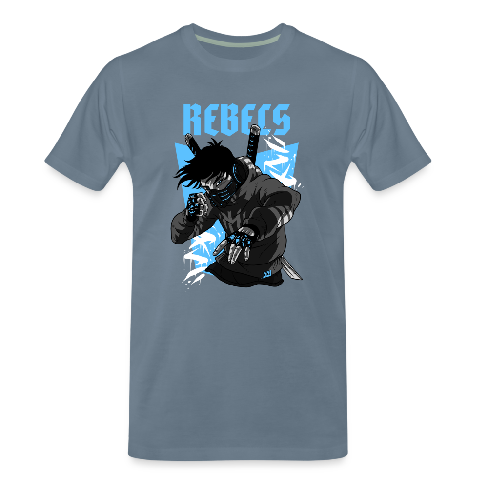 Street Rebel Herren Premium T-Shirt - Blaugrau