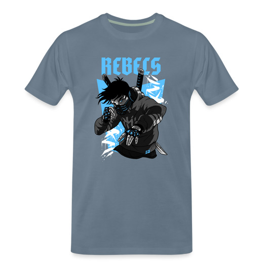 Street Rebel Herren Premium T-Shirt - Blaugrau